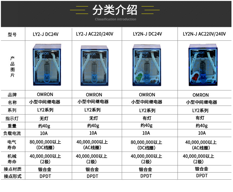 ly2nj中间继电器功能欧姆龙继电器正品现货，包邮